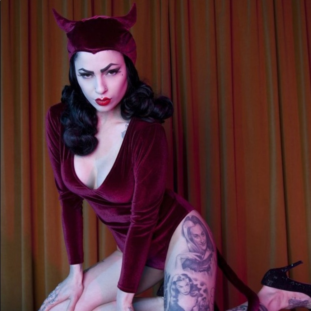 Bettie page lingerie Devil costume size small 😈